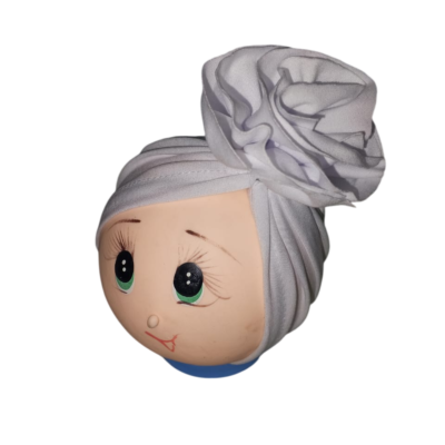 Balaca y Turbante para Bebé con Diseño de Flor – Tela Piel de Durazno Suave y Elástica
